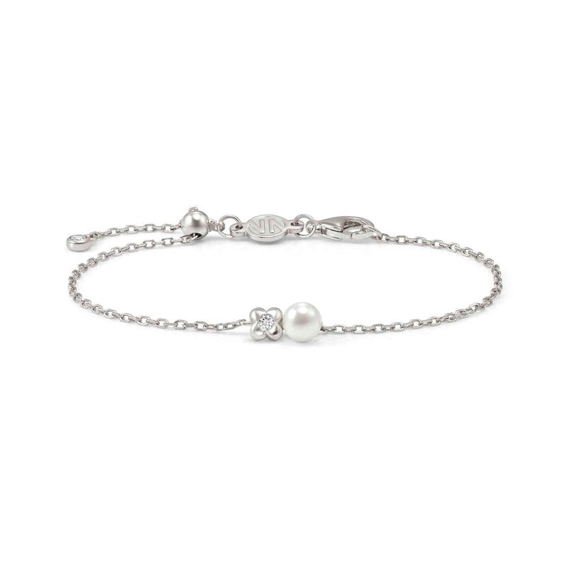 Nomination Pearls Loop Bracelet, Four-Leaf Clover and Pearl, Sterling Silver