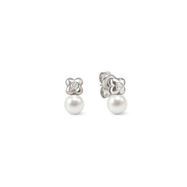 Nomination Pearls Loop Four-Leaf Clover Pearl Earrings