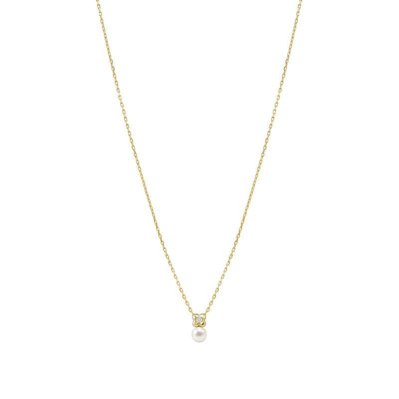 Nomination Pearls Loop Necklace, Four-Leaf Clover and Pearl