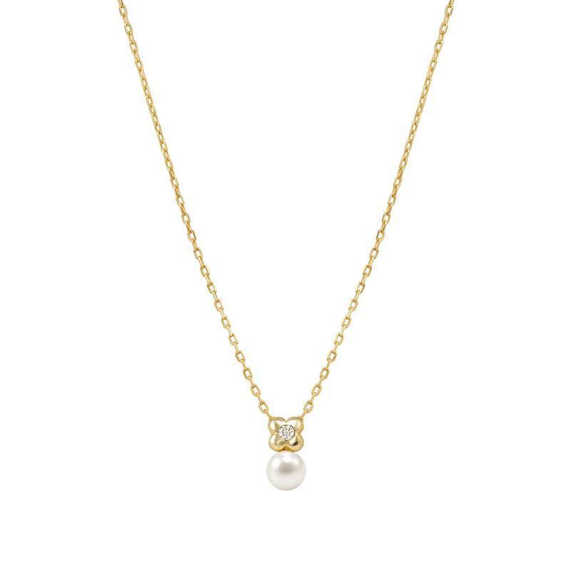 Nomination Pearls Loop Necklace, Four-Leaf Clover and Pearl