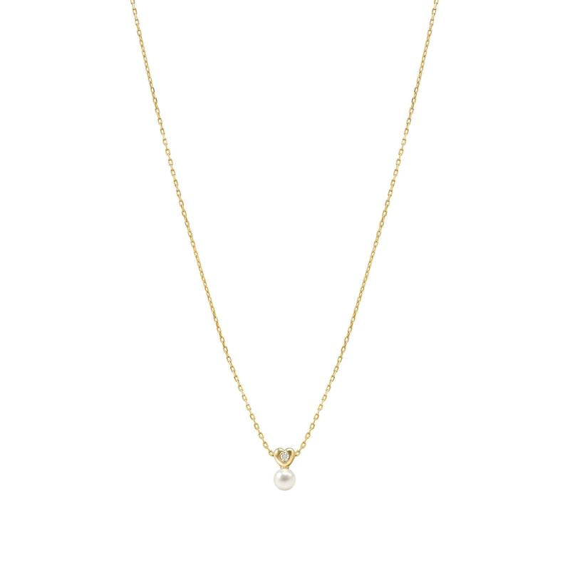 Nomination Pearls Loop Necklace, Heart and Pearl, Gold
