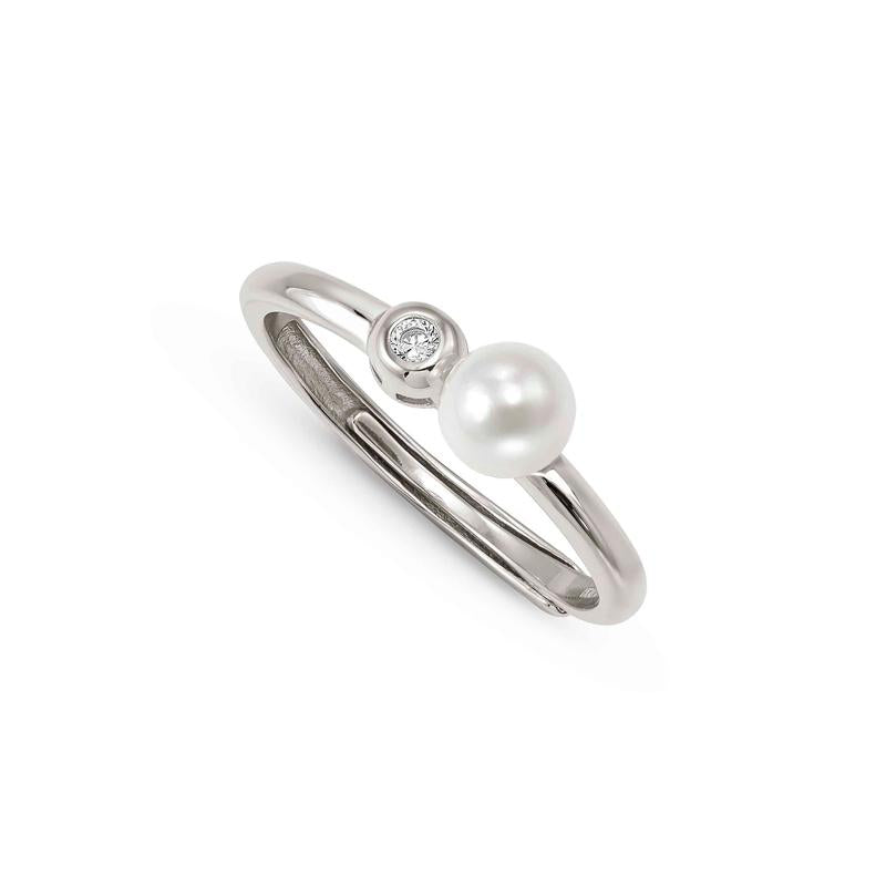 Nomination Pearls Loop Ring, Circle and Pearl, Sterling Silver