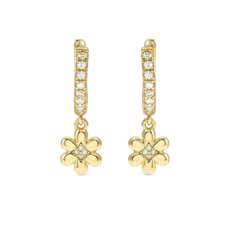 Nomination Petit Sparkle Gold Flower Hoop Earrings