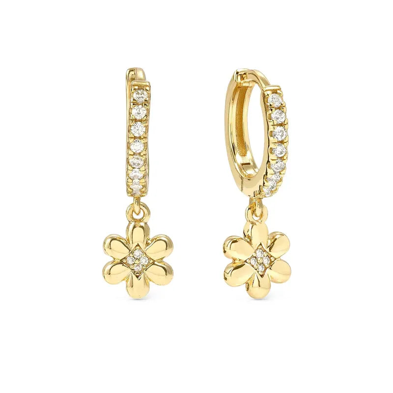 Nomination Petit Sparkle Gold Flower Hoop Earrings