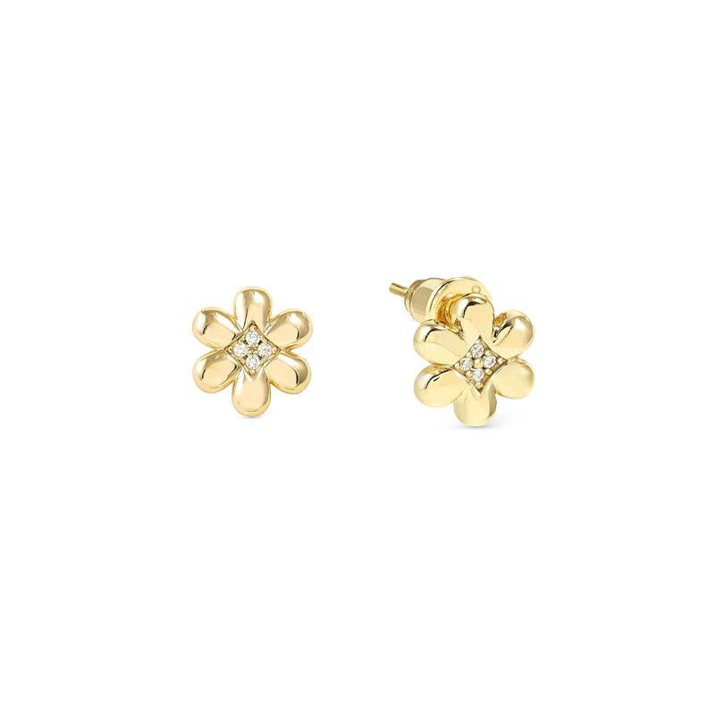 Nomination Petit Sparkle Gold Flower Stud Earrings
