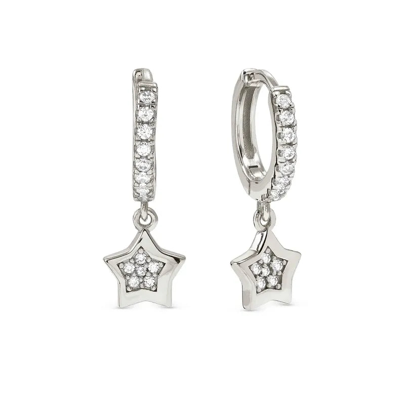 Nomination Petit Sparkle Silver Star Hoop Earrings