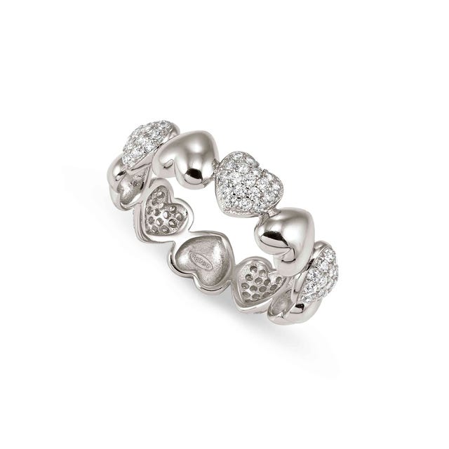 Nomination Precious Moves Hearts CZ Band Ring