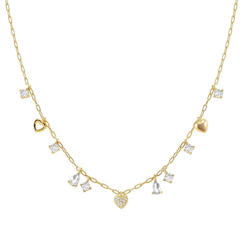 Nomination Precious Moves Necklace, Hearts and Pendants, Gold