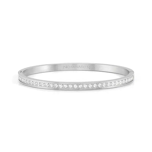 Nomination Pretty Bangle, Cubic Zirconia, Silver, Stainless Steel