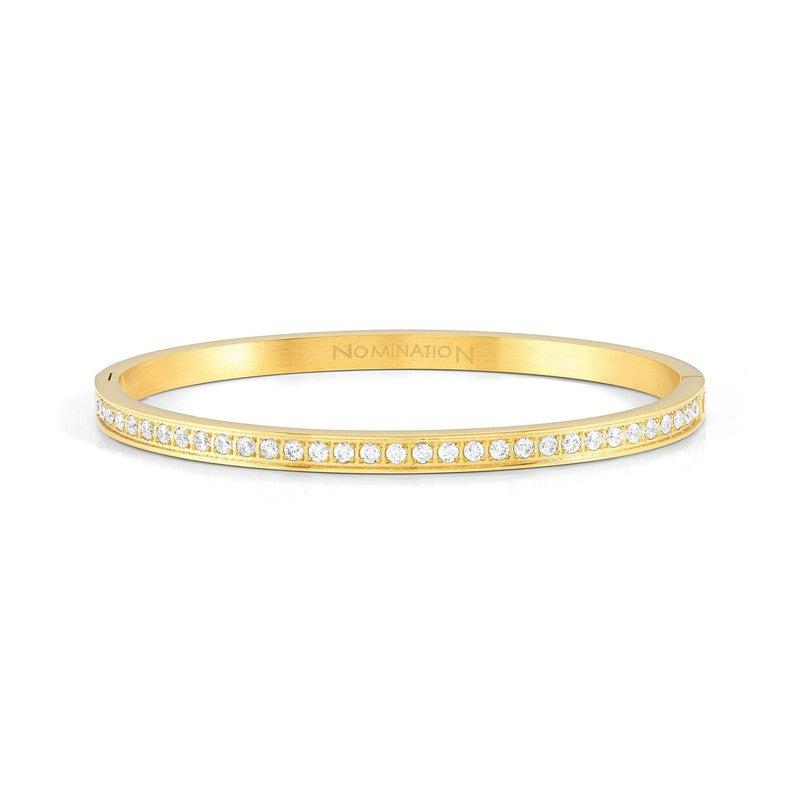 Nomination Pretty Bangle, Cubic Zirconia, Yellow PVD, Stainless Steel