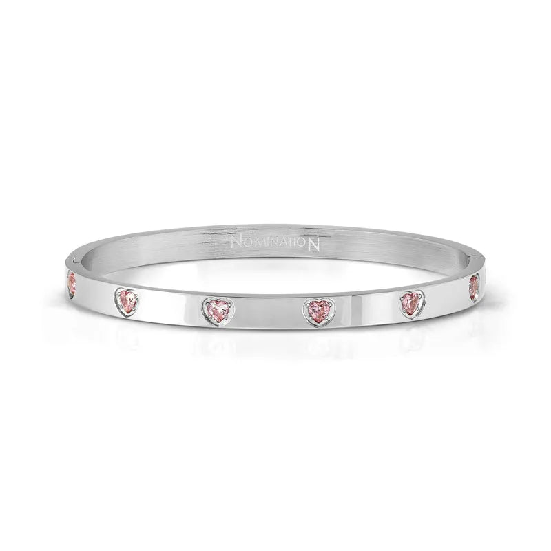 Nomination Pretty Bangles Pink Heart Silver Bracelet