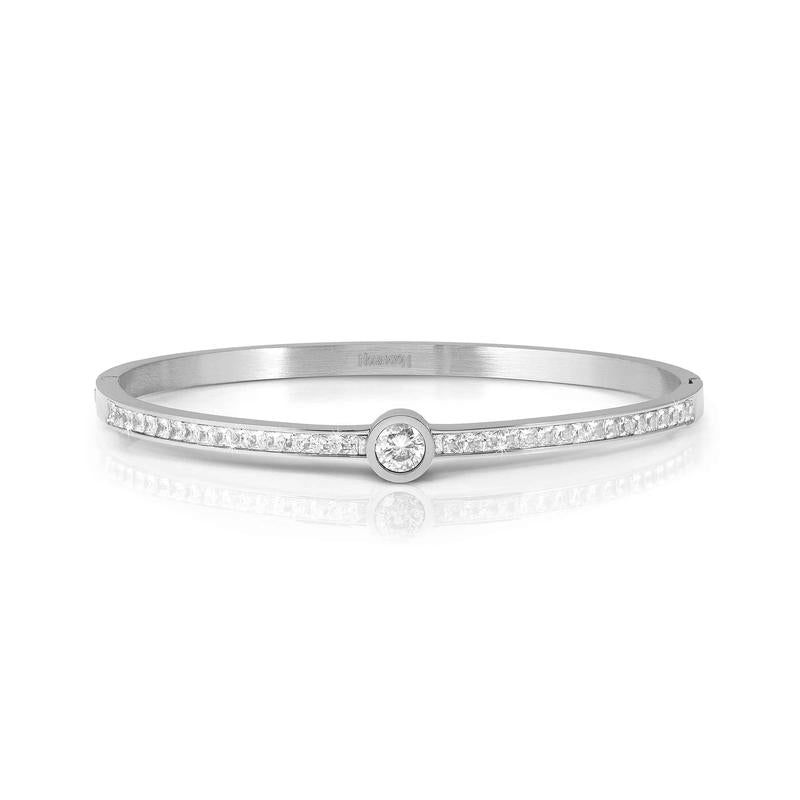 Nomination Pretty Bangles Steel and Central Zircon Rigid Bracelet