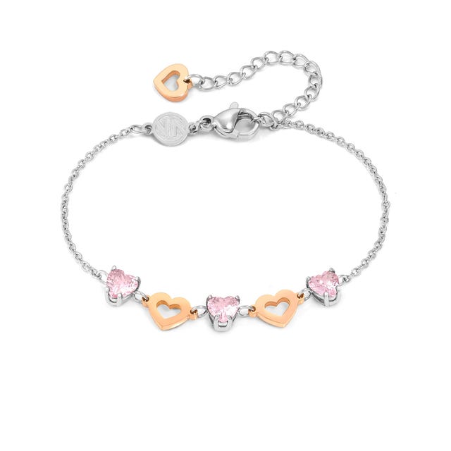 Nomination Principessina Bracelet, Heart, Cubic Zirconia, Rose Gold