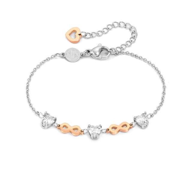 Nomination Principessina Bracelet, Infinity, Cubic Zirconia, Rose Gold