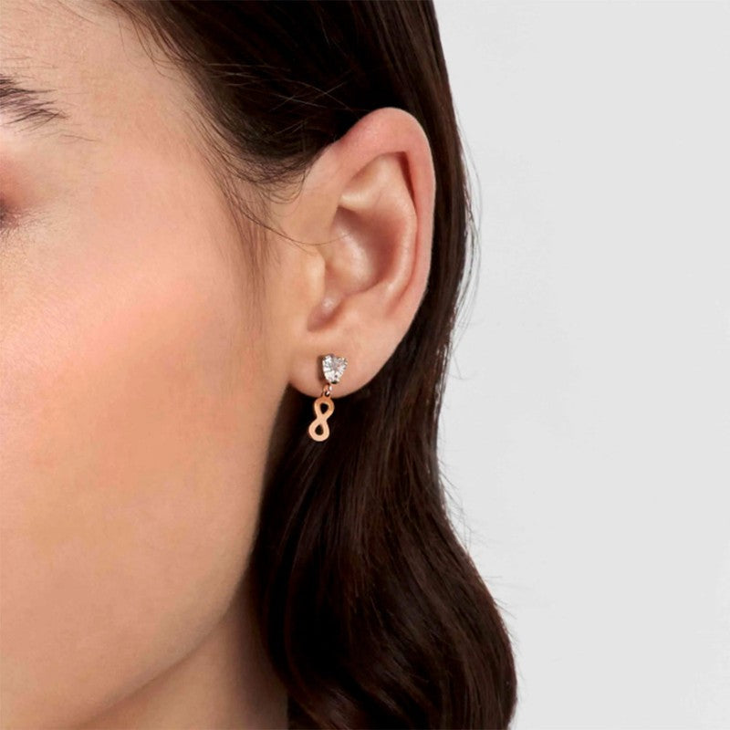 Nomination Principessina Earrings, Rose Gold Infinity & Stones