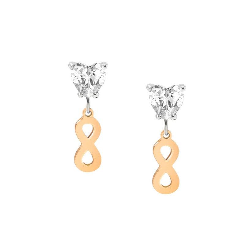 Nomination Principessina Earrings, Rose Gold Infinity & Stones