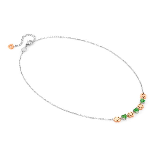 Nomination Principessina Necklace, Four-Leaf Clover, Cubic Zirconia, Rose Gold