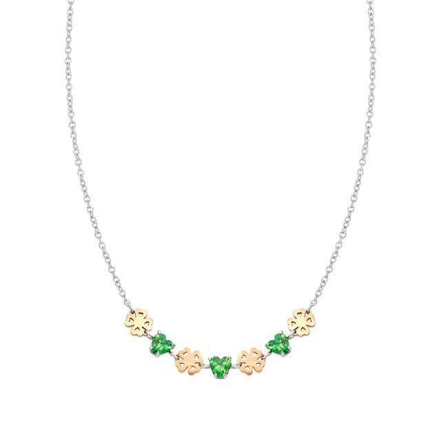 Nomination Principessina Necklace, Four-Leaf Clover, Cubic Zirconia, Rose Gold