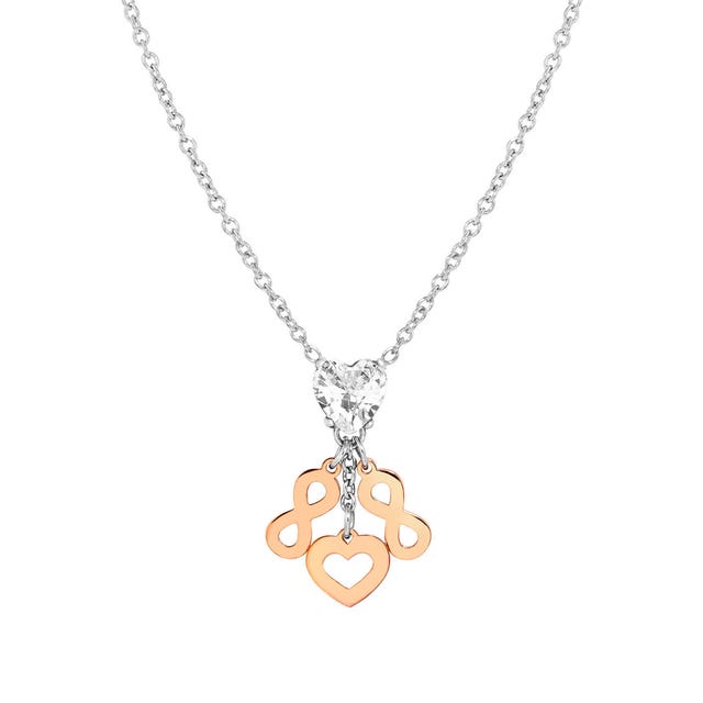 Nomination Principessina Necklace Pendant, Infinity, Cubic Zirconia, Rose Gold