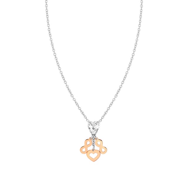 Nomination Principessina Necklace Pendant, Infinity, Cubic Zirconia, Rose Gold