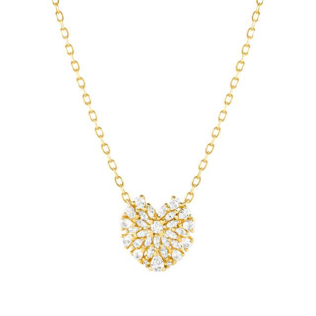 Nomination RayOfLight Necklace, Heart, White Cubic Zirconia, Gold