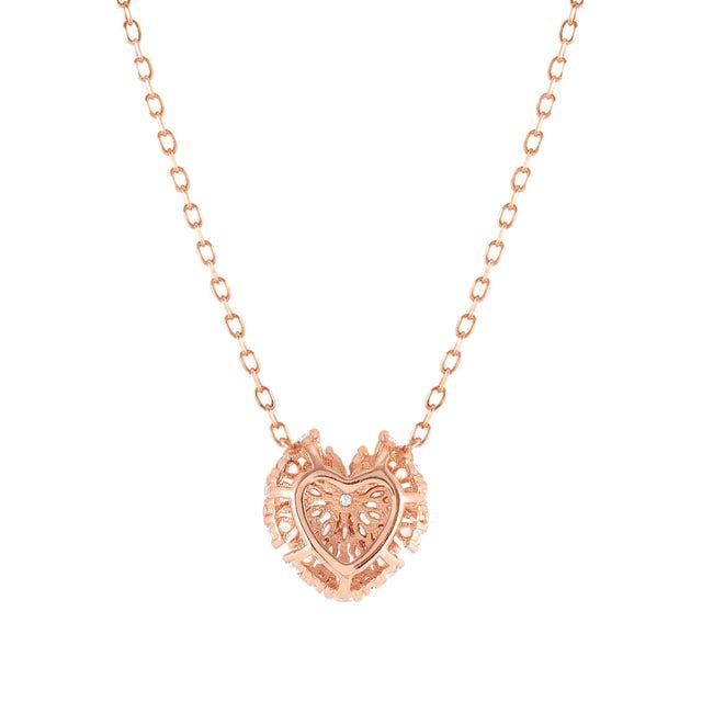 Nomination RayOfLight Necklace, Heart, White Cubic Zirconia, Rose Gold