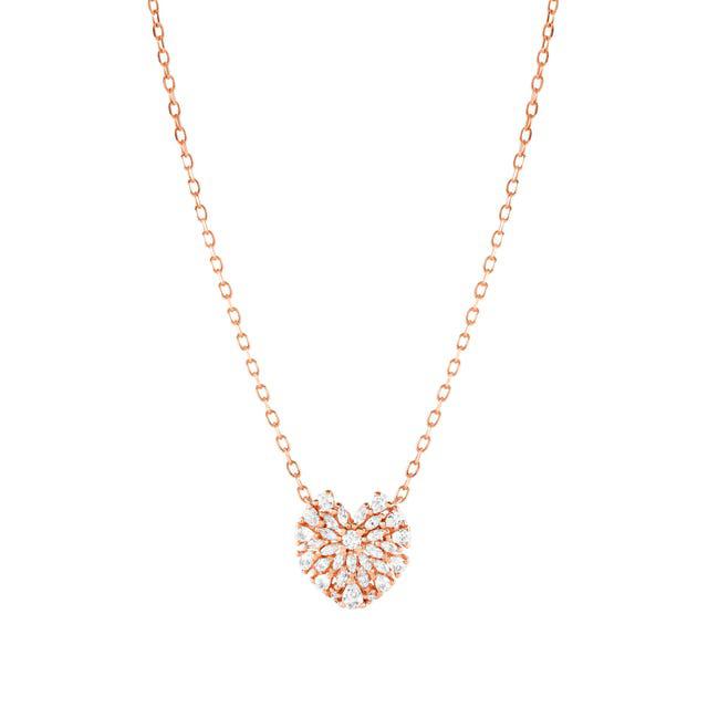 Nomination RayOfLight Necklace, Heart, White Cubic Zirconia, Rose Gold