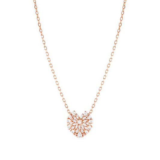 Nomination RayOfLight Necklace, Heart, White Cubic Zirconia, Rose Gold