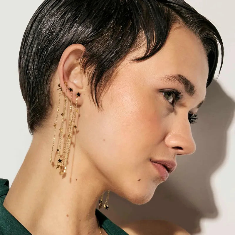 Nomination Ritmatika Long Gold Star Earrings