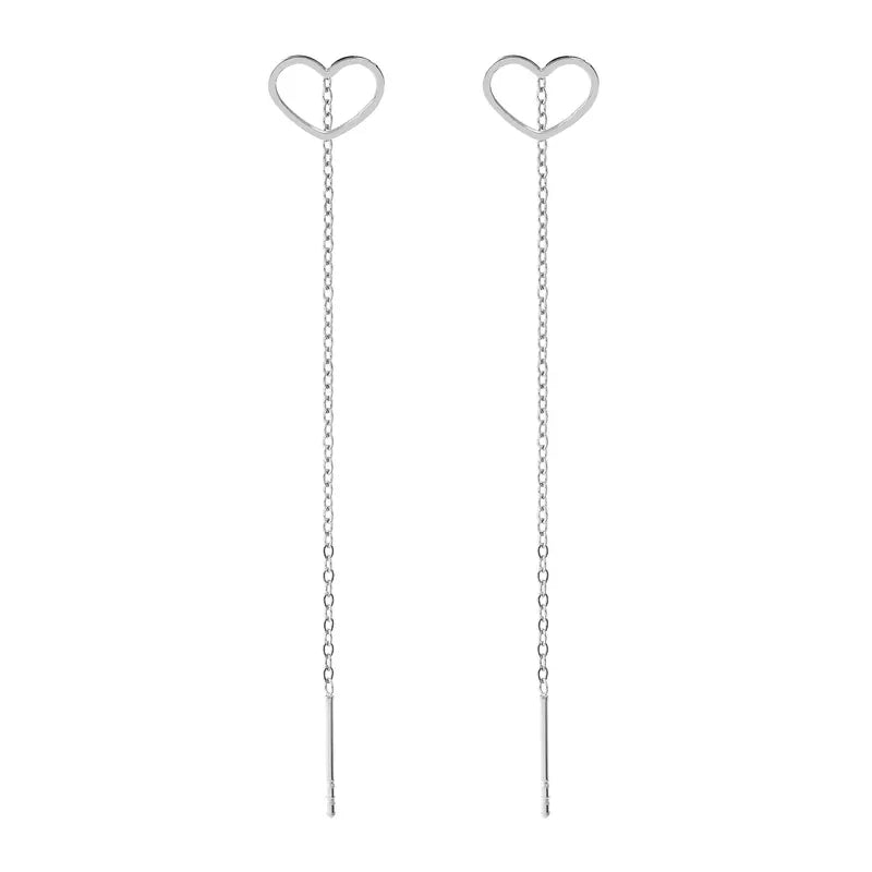 Nomination Ritmatika Long Silver Heart Earrings
