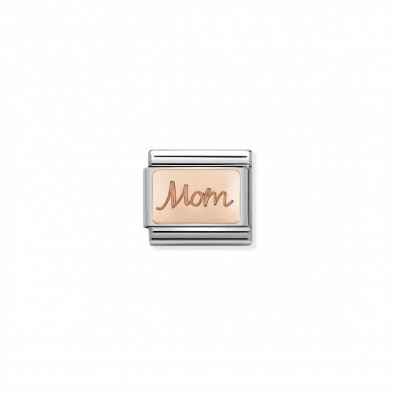 Nomination Rose Gold Engraved Symbol Mom Link