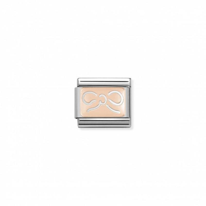 Nomination Rose Gold Silver Bow Link