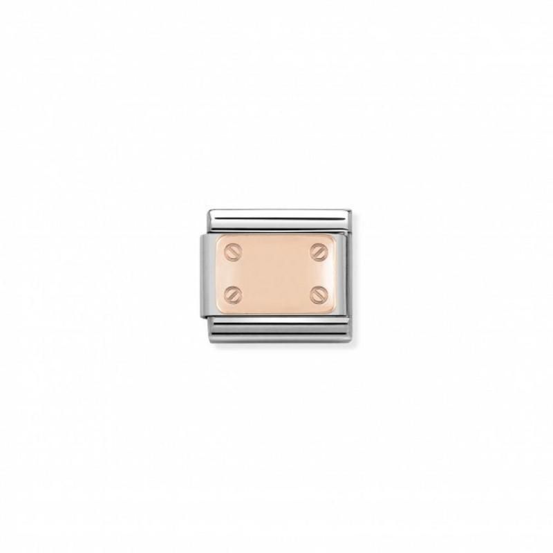 Nomination Rose Gold Smooth Plate with Screws Link