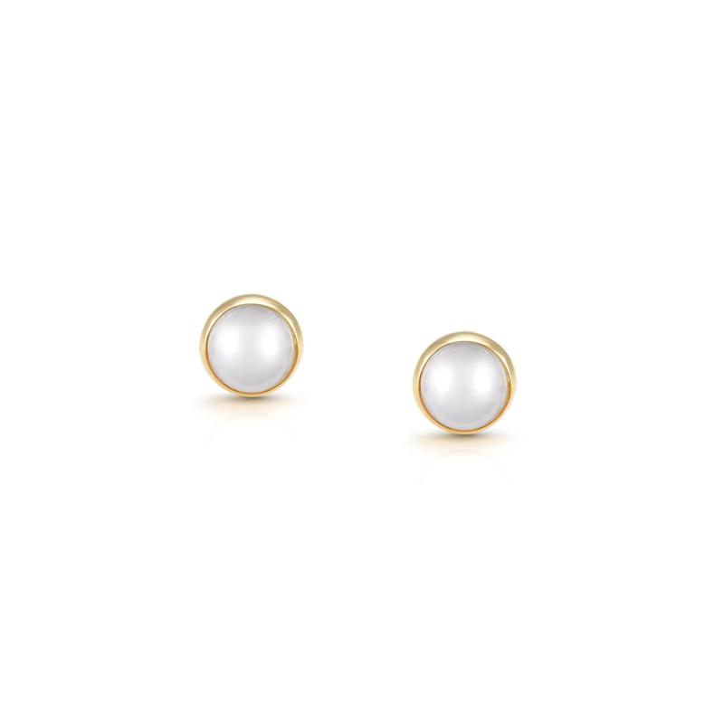 Nomination Round Pearl YG Stud Earrings White Pearl