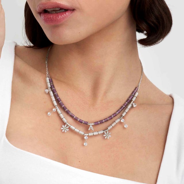Nomination SeiMia Elegance Spacer Tube, Red Cubic Zirconia, Silver