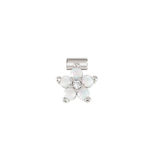 Nomination SeiMia Flora Pendant, Flower, Large, Opal Cubic Zirconia, Silver