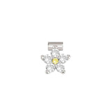 Nomination SeiMia Flora Pendant, Flower, Large, White Cubic Zirconia, Silver