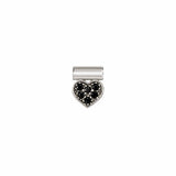 Nomination SeiMia Pendant, Heart, Black, Cubic Zirconia, Silver