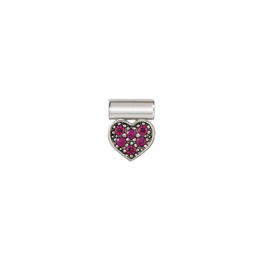 Nomination SeiMia Pendant, Heart, Red, Cubic Zirconia, Silver