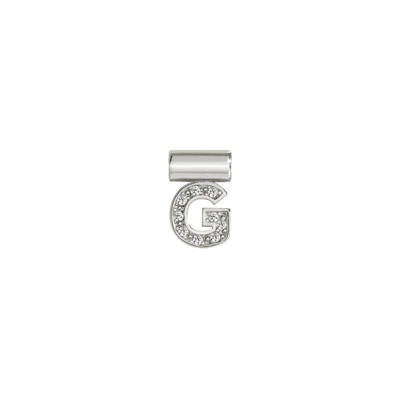 Nomination SeiMia Pendant, Letter G, Cubic Zirconia, Silver