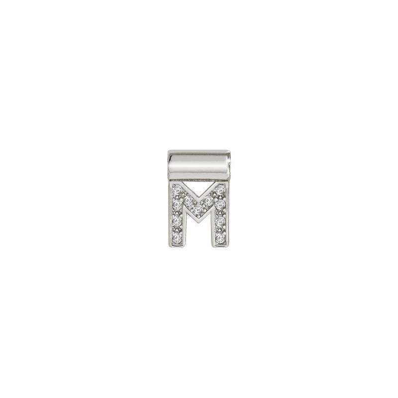 Nomination SeiMia Pendant, Letter M, Cubic Zirconia, Silver