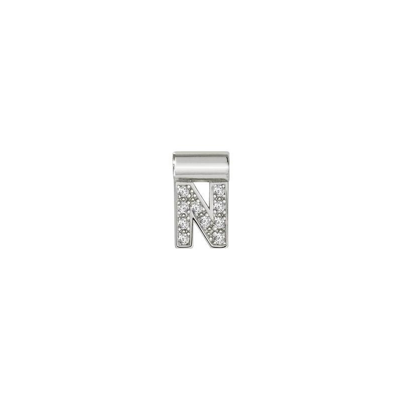 Nomination SeiMia Pendant, Letter N, Cubic Zirconia, Silver