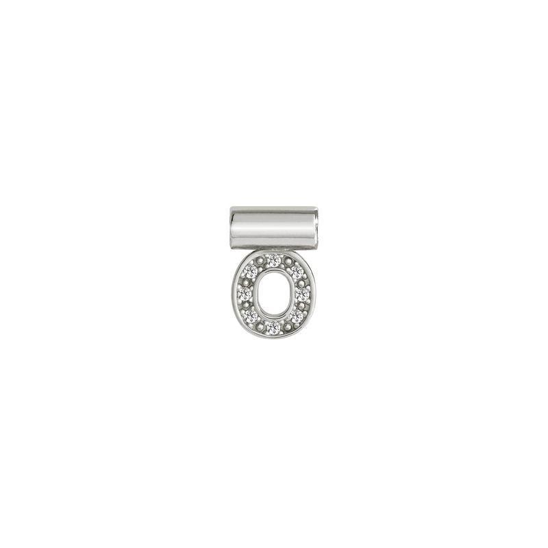 Nomination SeiMia Pendant, Letter O, Cubic Zirconia, Silver