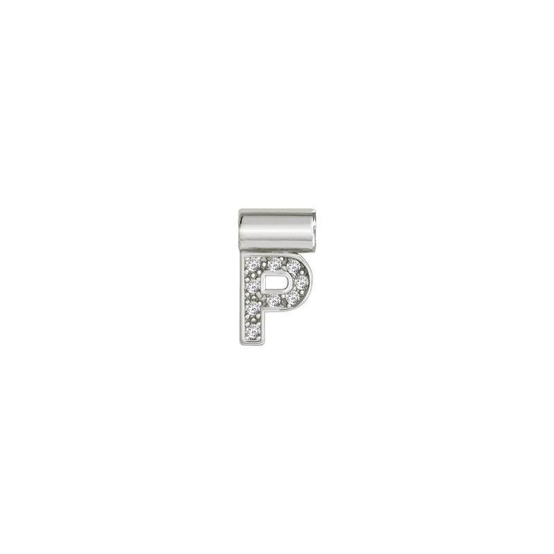 Nomination SeiMia Pendant, Letter P, Cubic Zirconia, Silver