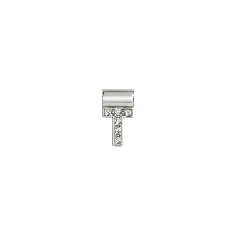 Nomination SeiMia Pendant, Letter T, Cubic Zirconia, Silver