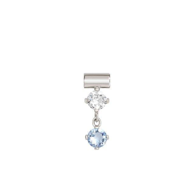 Nomination SeiMia Pendant, Light Blue And White Drop, Cubic Zirconia, Silver