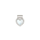 Nomination SeiMia Pendant, Mother Of Pearl Heart, Cubic Zirconia, Silver