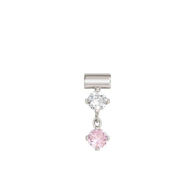 Nomination SeiMia Pendant, Pink And White Drop, Cubic Zirconia, Silver