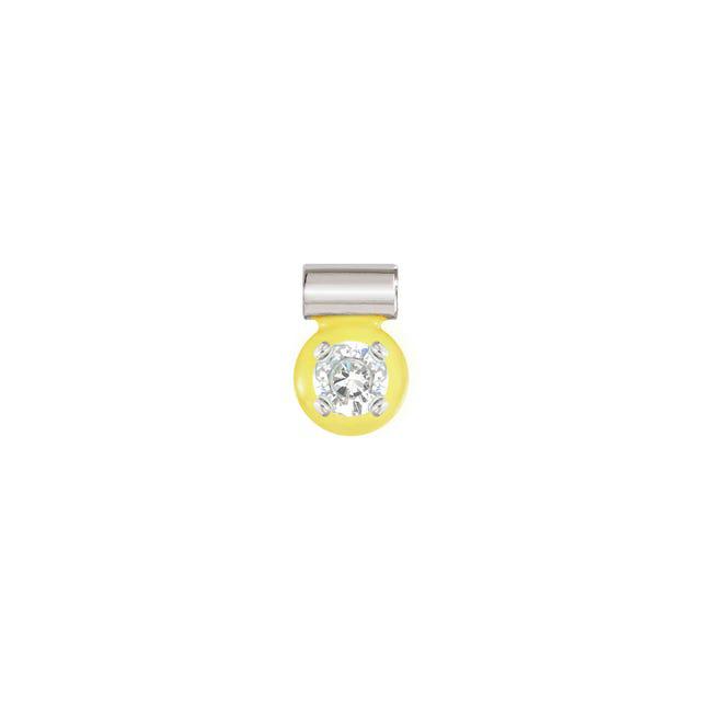 Nomination SeiMia Pendant, Yellow, Cubic Zirconia, Silver & Enamel