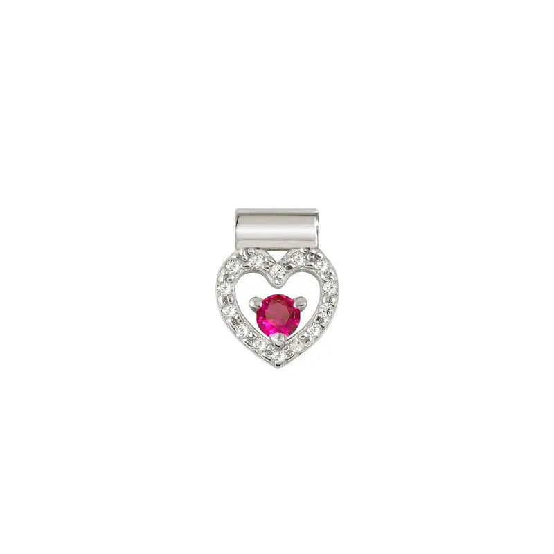 Nomination SeiMia Sterling Silver Red Heart Charm Pendant